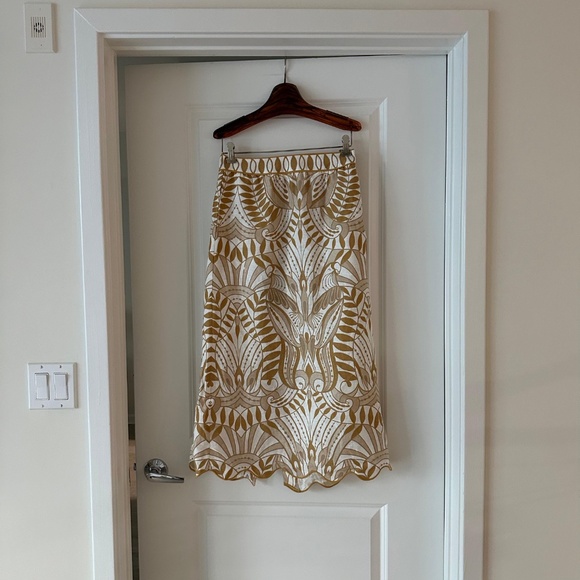 Farm Rio Off-White Lace Nature Midi Skirt - Picture 4 of 8